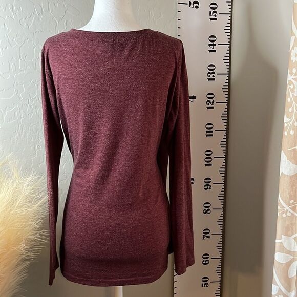 UNBRANDED purple long sleeve wrap front top w/ ruched sides. SZ S. - Picture 5 of 10